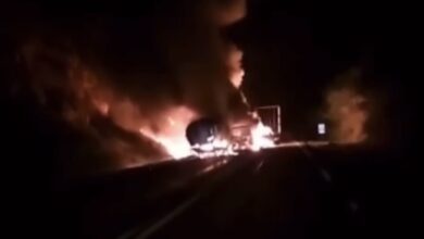 Photo of Vídeo: Acidente envolvendo três veículos provoca incêndio de grande proporção na BR-116; confira todas as informações
