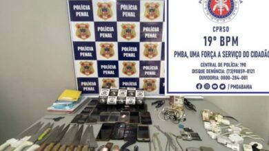 Photo of Operação da polícia apreende celulares, chips, facas e drogas dentro do Conjunto Penal de Jequié