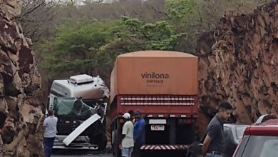 Photo of Vídeo: Dois caminhões se envolvem em acidente e rodovia fica travada na região