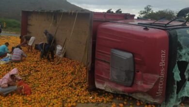 Photo of Região: Caminhoneiro se envolve em acidente na BR-116; carga de tangerina foi saqueada