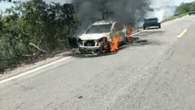 Photo of Vídeo mostra carro pegando fogo na região