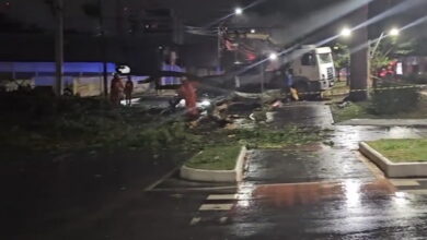 Photo of Vídeo: Galho de árvore cai e interdita parte de avenida em Conquista